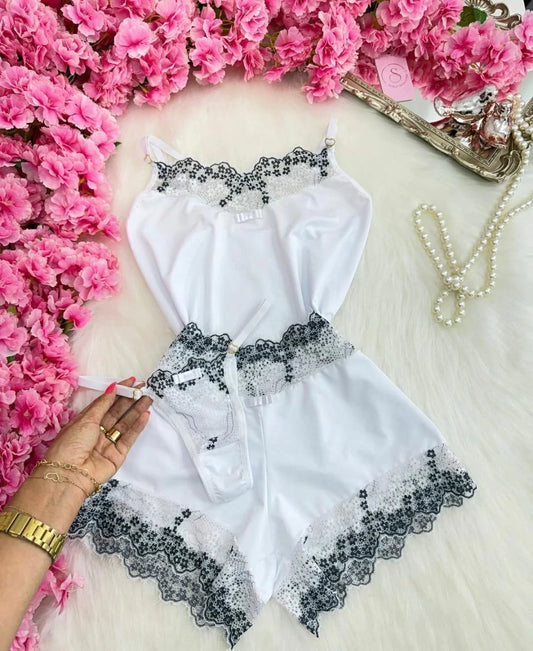 Enchanting Babydoll - White & Black