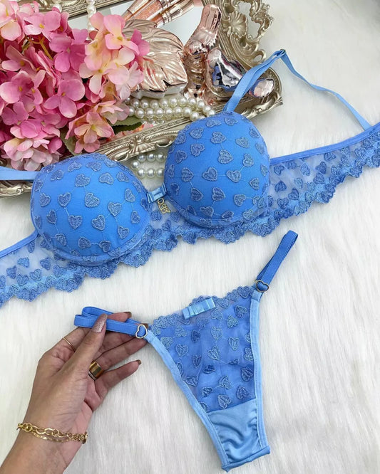 Love Set Push-Up Bra - Blue