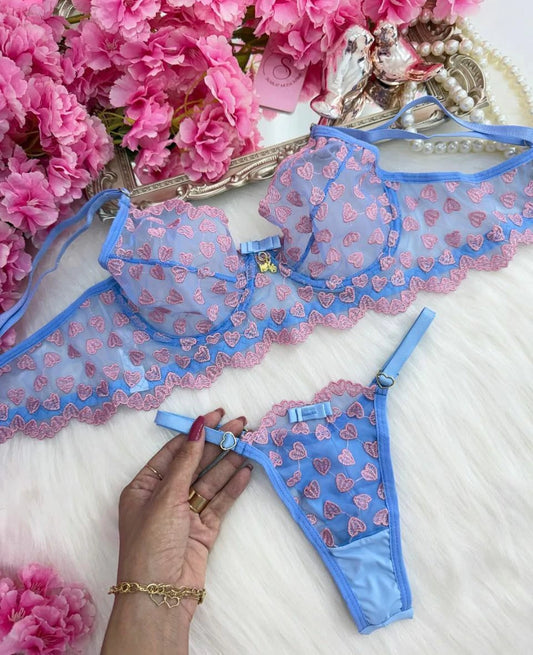 No Push-Up Set - Blue & Pink