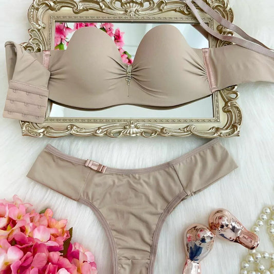Strapless Lingerie Set - Nude