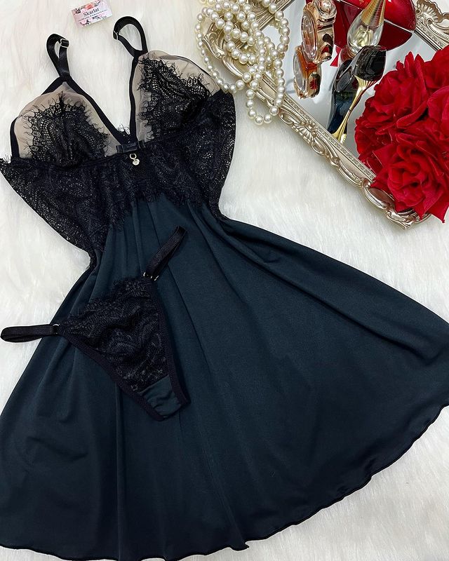 Amora Nightdress - Black