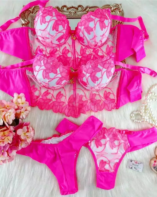 Luxury Cropped Set - Pink